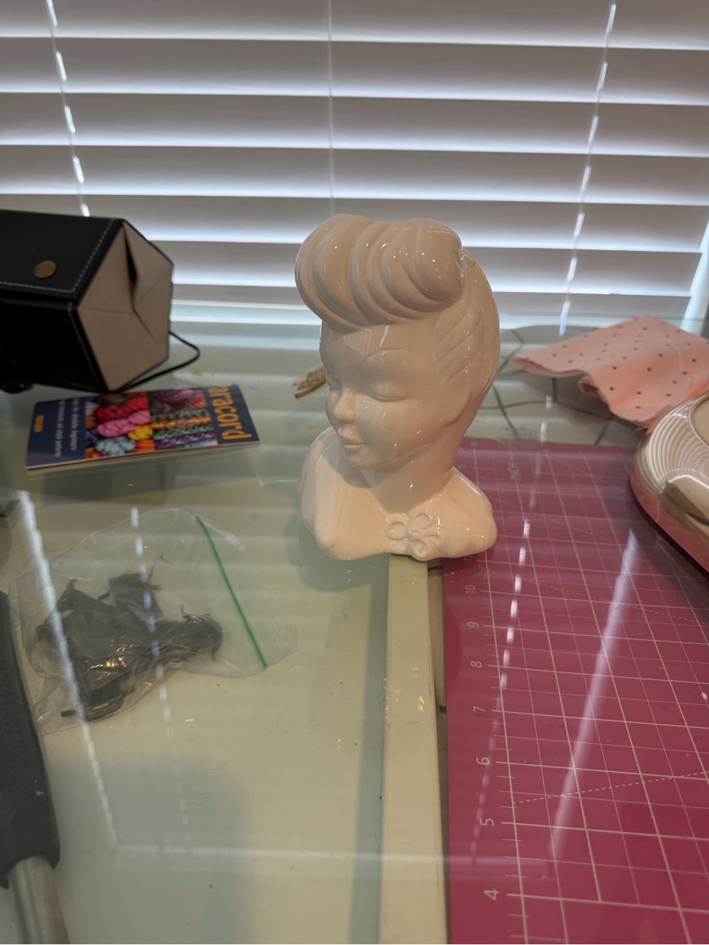 White Ceramic Retro Bust Figurine